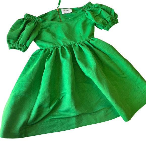 Perseverance London Green Puff Sleeve Off Shoulder Fit & Flare Dress - Picture 1 of 6